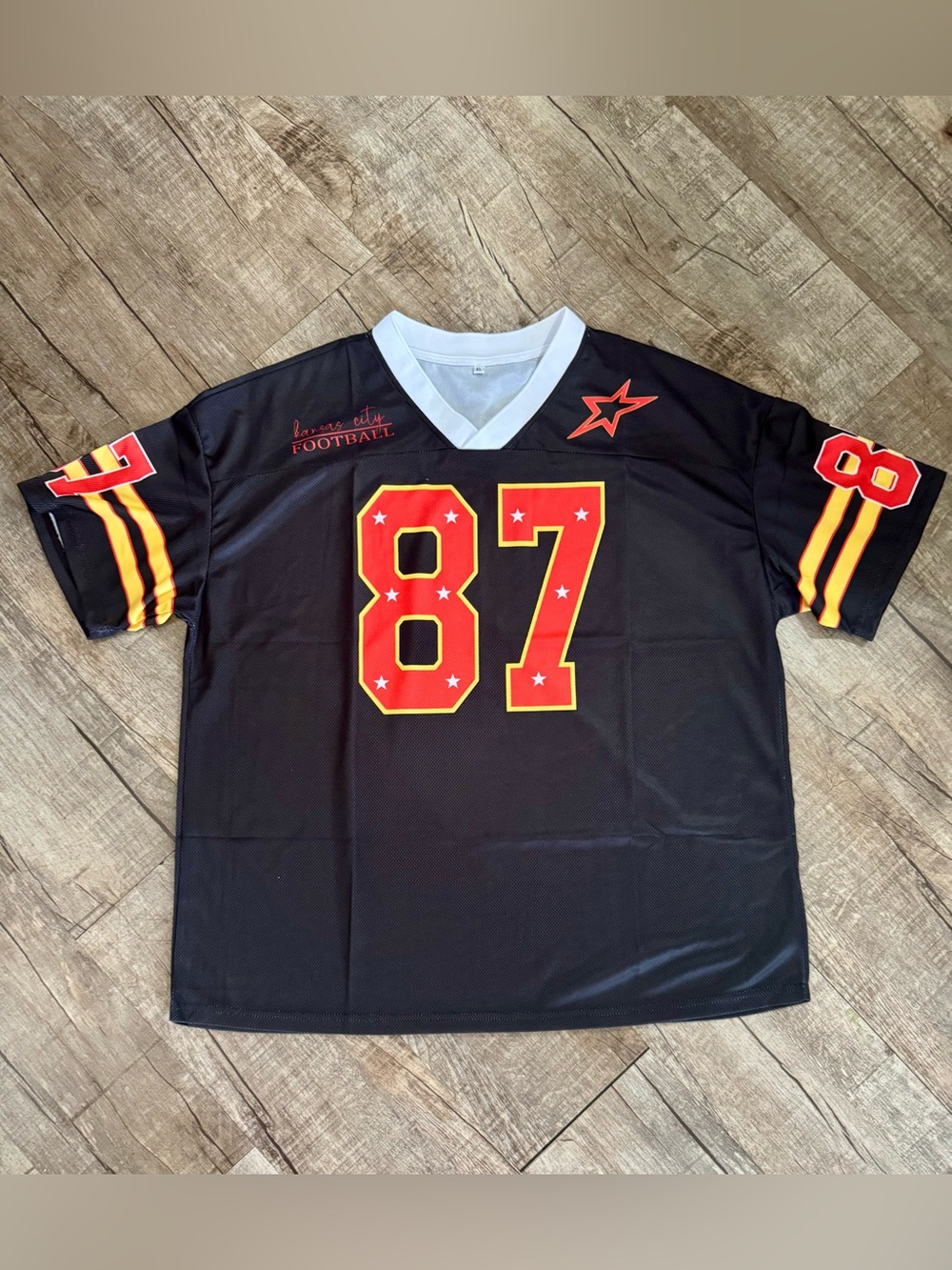Kansas City Chiefs Oversized Faux Jersey Top Size XL V-Neck Football